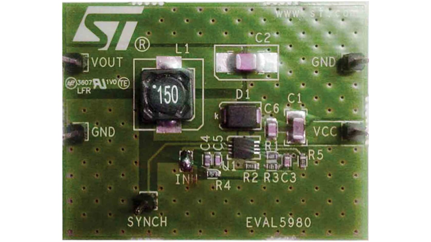 STMicroelectronics Evaluation Board Switching Regulator for L5980 for Step-Down Switching Regulator