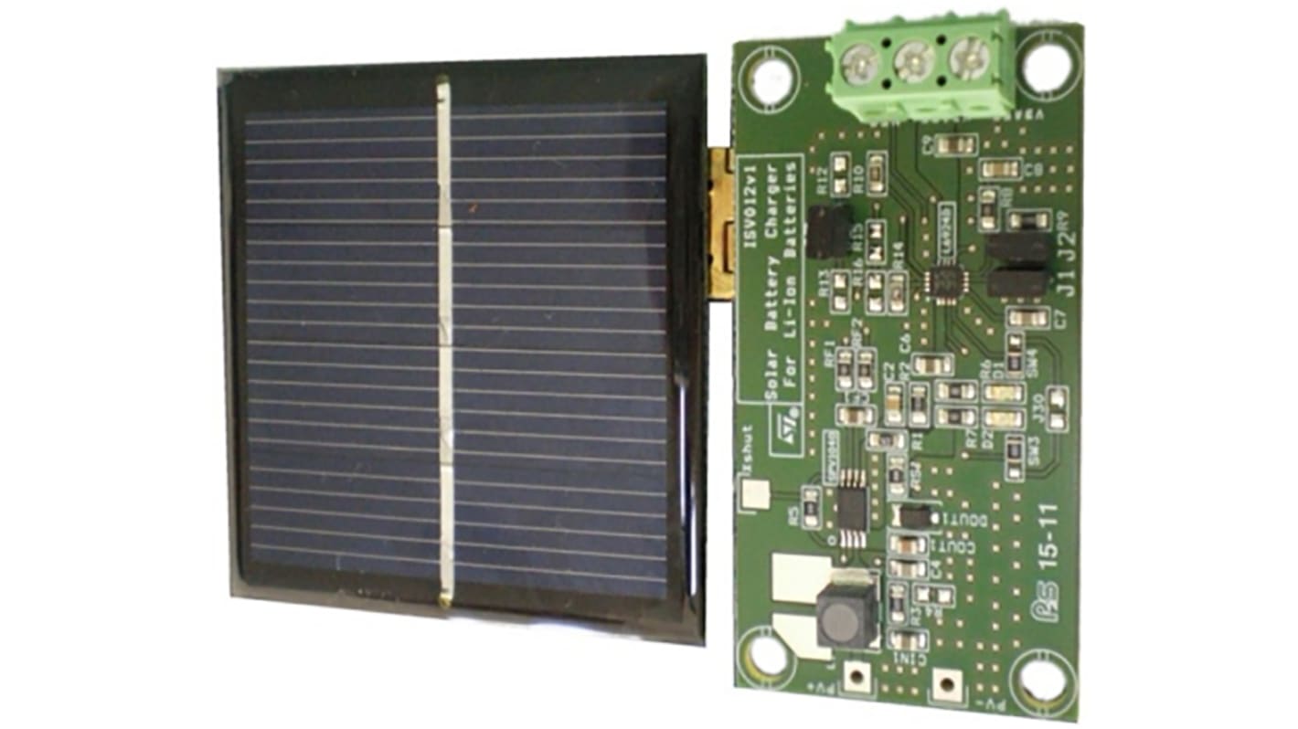 Placa de desarrollo Convertidor de aumento STMicroelectronics Solar Battery Charger for Li-Ion Batteries -