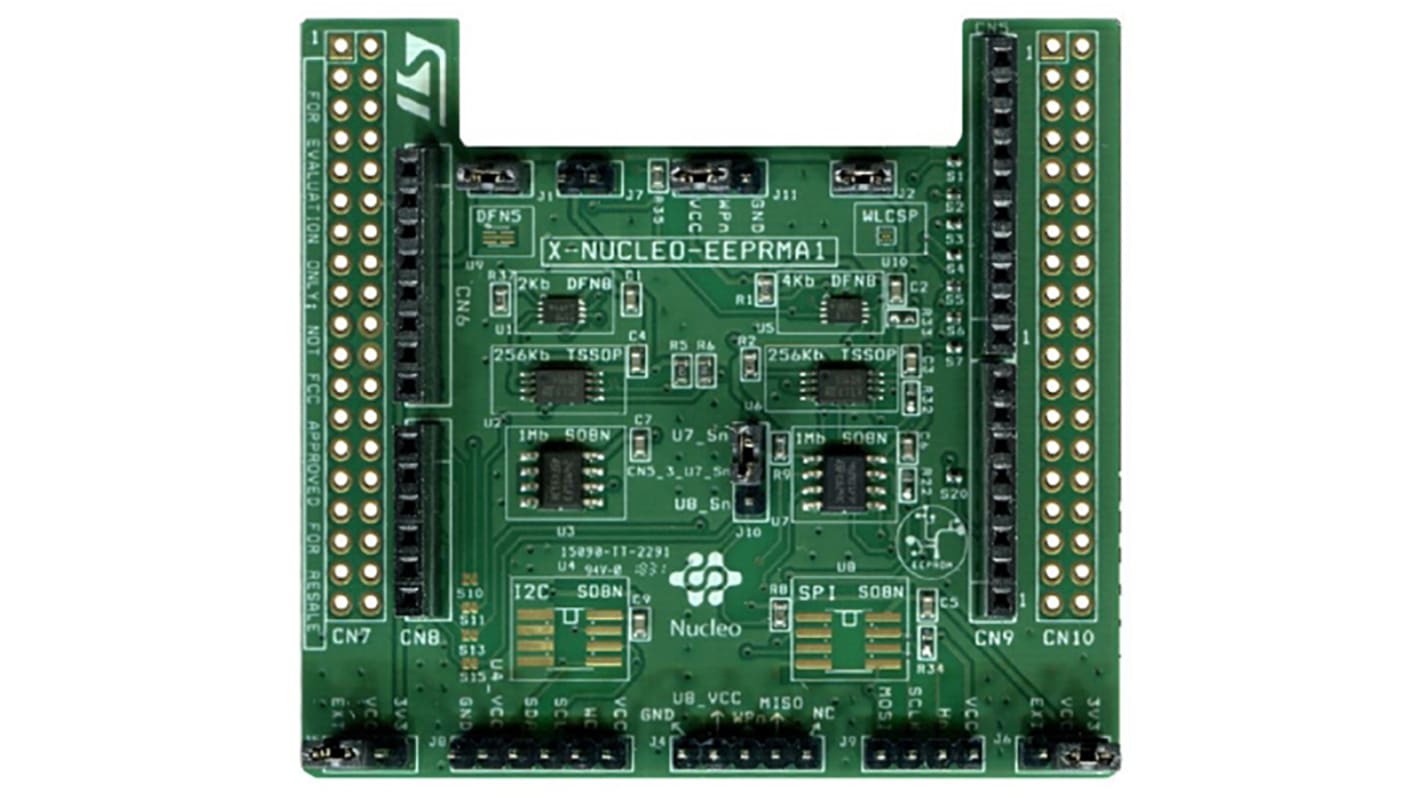 STMicroelectronics X-NUCLEO-EEPRMA1, Standard I²C and SPI EEPROM Memory Expansion Board Udvidelseskort