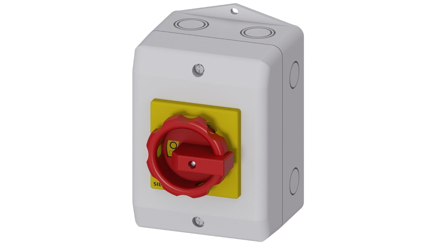 3LD22641TC53 Siemens 4P Pole Isolator Switch 32A Maximum Current, 11.5kW Power Rating, IP65