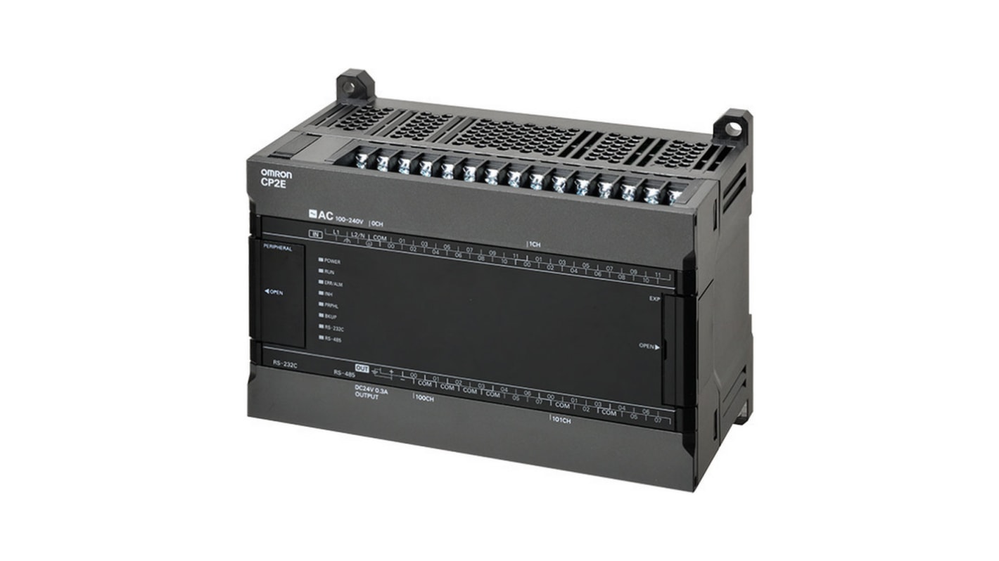 Omron CP2E SPS CPU, 24 Eing. / 24 Digitaleing. Relais Ausg.Typ Digital Eing.Typ für Serie CP2E 100 → 240 V ac