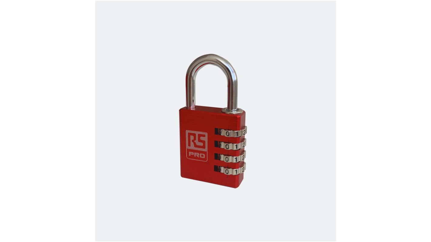 RS PRO Combination Aluminium Combination Padlock, 6mm Shackle, 40mm Body