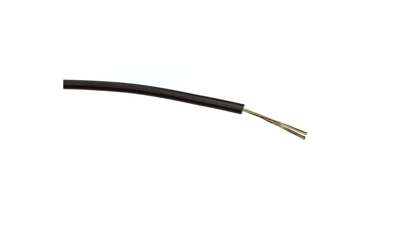 RS PRO Einzeladerleitung 0,2 mm², 24 AWG 500m Schwarz PVC isoliert Ø 1.3mm 7/0,2 mm Litzen