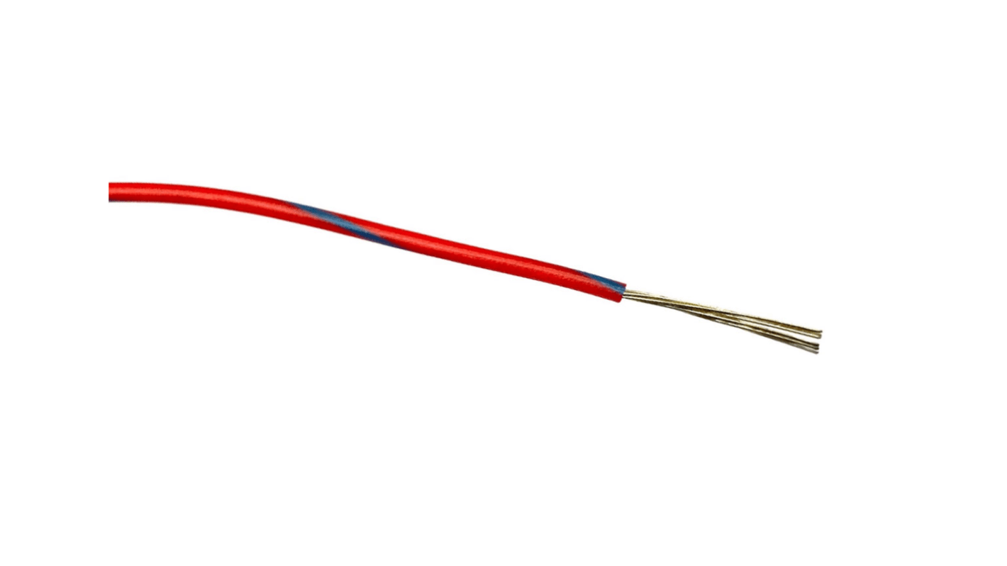 RS PRO Blue/Red 0.2 mm² Hook Up Wire, 24 AWG, 7/0.2 mm, 100m, PVC Insulation
