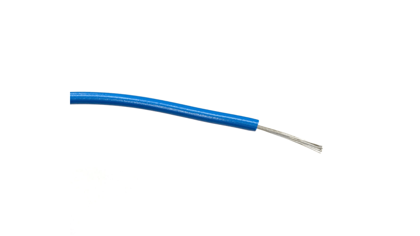 Cable de conexión RS PRO, área transversal 0,5 mm² Núcleo simple Filamentos del Núcleo 16/0,2 mm Azul, 1 kV ac, long.