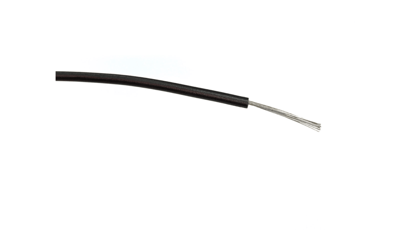 RS PRO Einzeladerleitung 0,5 mm², 20 AWG 500m Schwarz PVC isoliert Ø 1.65mm 16/0,2 mm Litzen