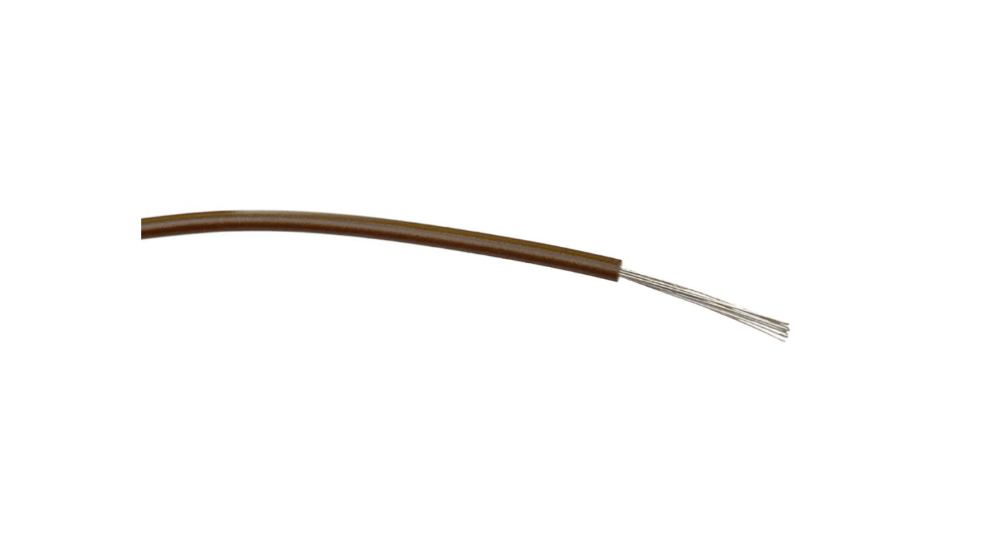 RS PRO Brown 0.5 mm² Hook Up Wire, 20 AWG, 16/0.2 mm, 500m, PVC Insulation