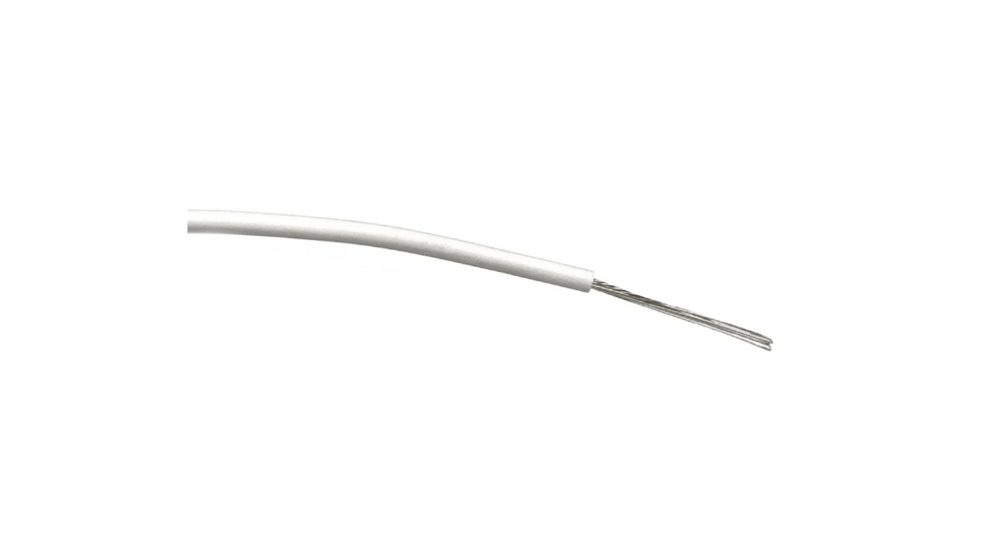 RS PRO White 0.5 mm² Hook Up Wire, 20 AWG, 16/0.2 mm, 500m, PVC Insulation