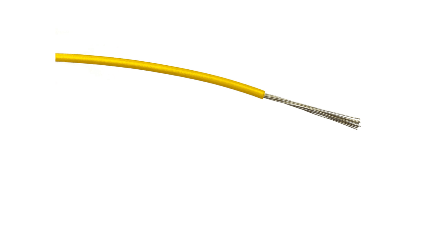 RS PRO Yellow 0.5 mm² Hook Up Wire, 20 AWG, 16/0.2 mm, 500m, PVC Insulation