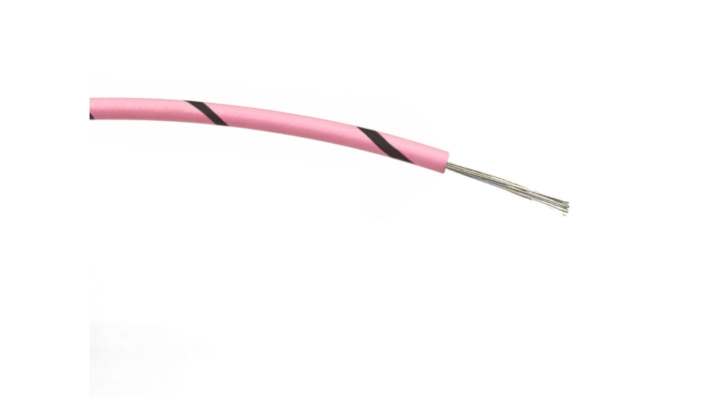 Fils de câblage RS PRO, 0,5 mm², Rose/noir, 20 AWG, 100m, 1 kV c.a.