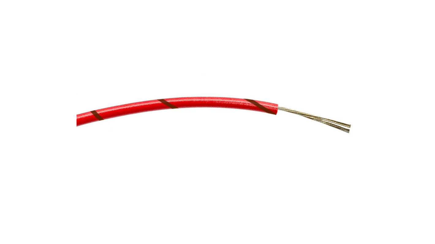 RS PRO Einzeladerleitung 0,5 mm², 20 AWG 100m Braun/Rot PVC isoliert Ø 1.65mm 16/0,2 mm Litzen