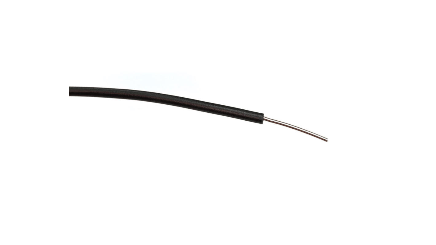RS PRO Black 0.26 mm² Hook Up Wire, 23 AWG, 1/0.6 mm, 100m, PVC Insulation