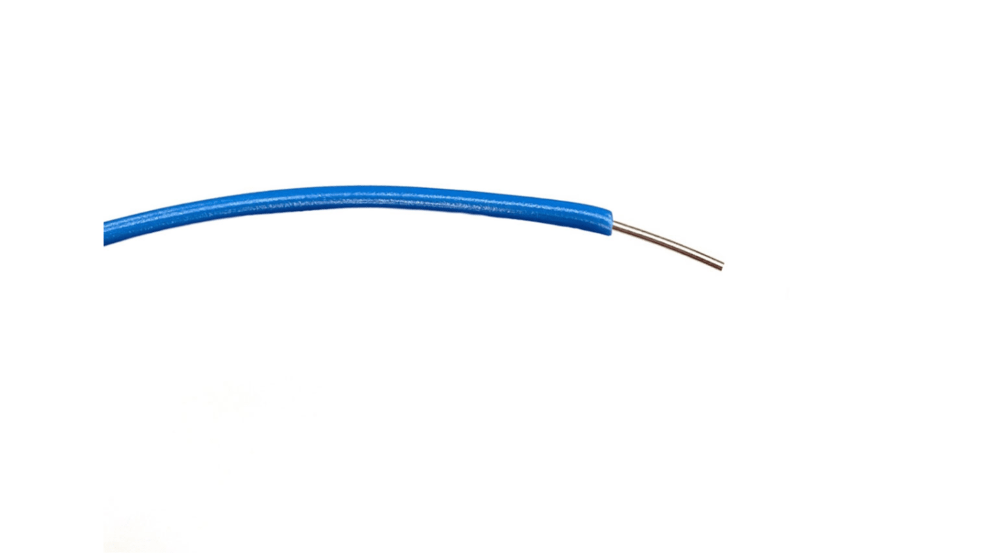 RS PRO Einzeladerleitung 0,26 mm², 23 AWG 100m Blau PVC isoliert Ø 1.3mm