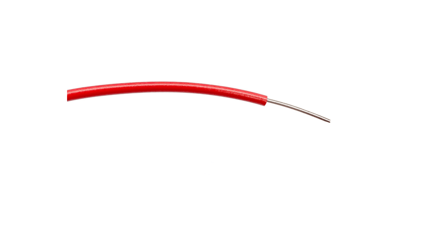 RS PRO Einzeladerleitung 0,26 mm², 23 AWG 100m Rot PVC isoliert Ø 1.3mm