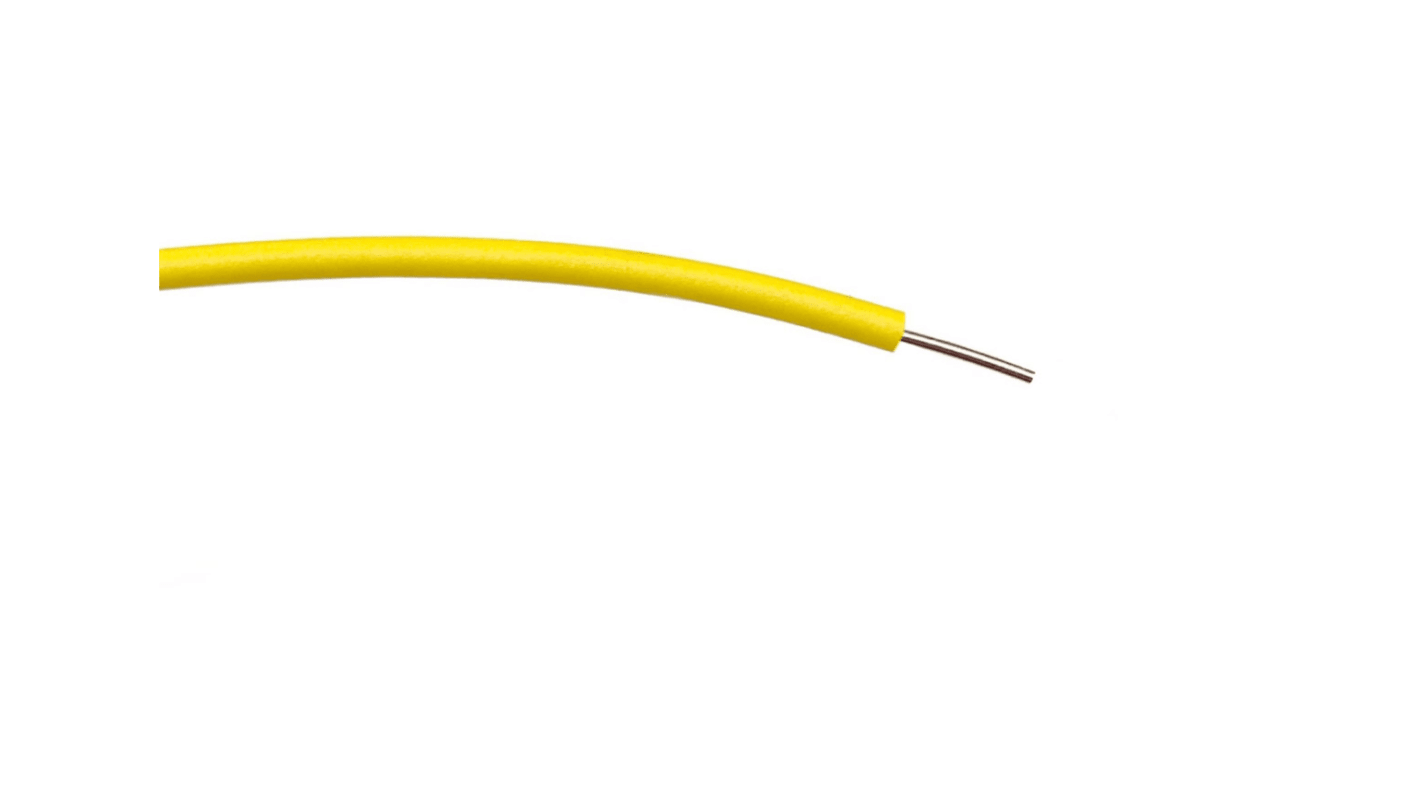 RS PRO Einzeladerleitung 0,26 mm², 23 AWG 100m Gelb PVC isoliert Ø 1.3mm