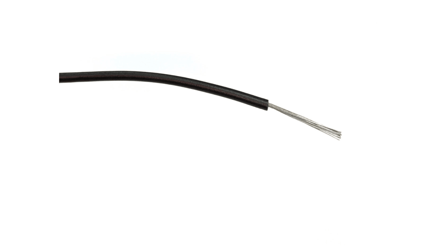 RS PRO Black 0.75 mm² Hook Up Wire, 18 AWG, 24/0.2 mm, 100m, PVC Insulation