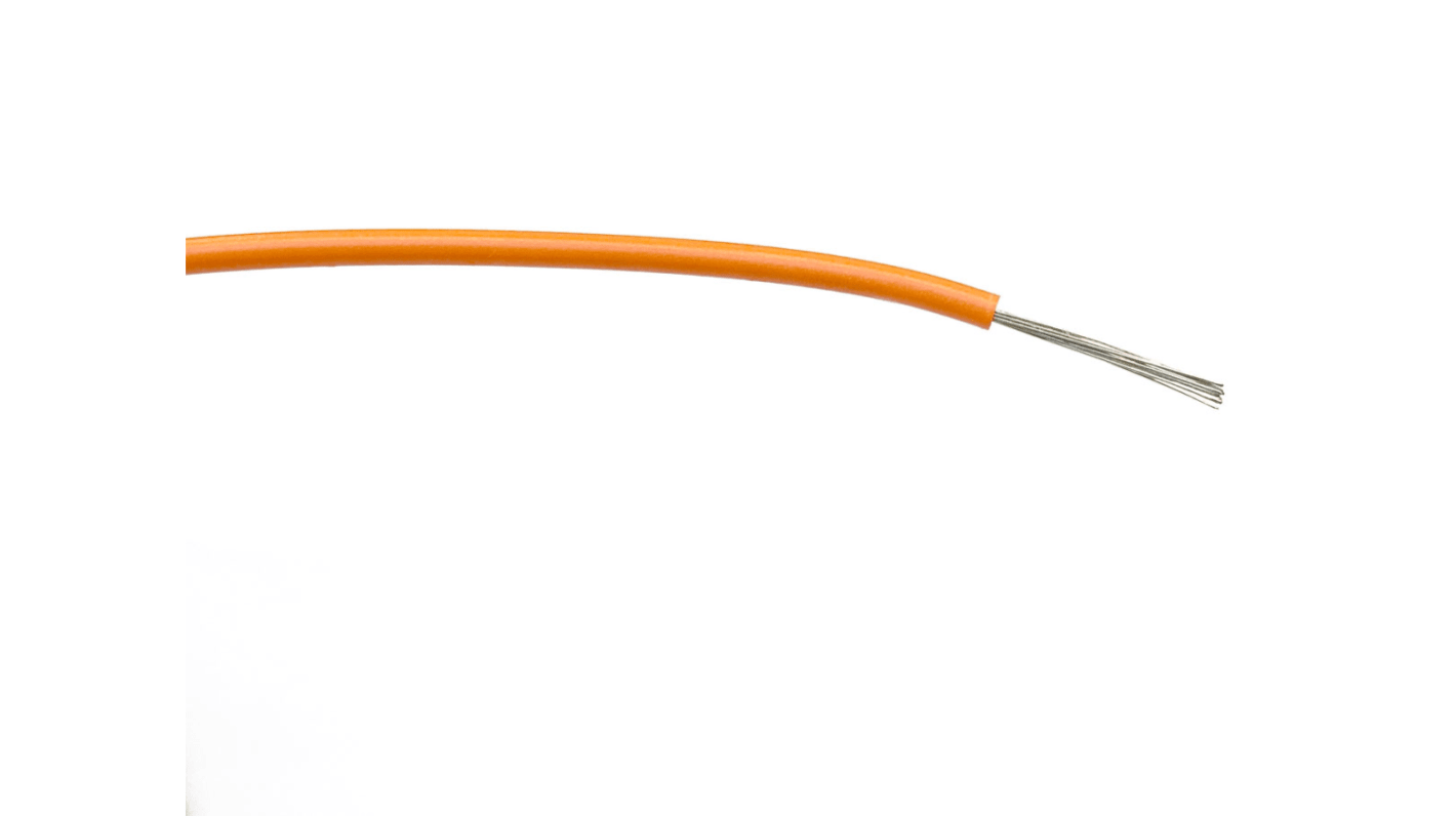 RS PRO Einzeladerleitung 0,75 mm², 18 AWG 100m Orange PVC isoliert Ø 2.20 - 2.45mm 24 / 0,2 mm Litzen