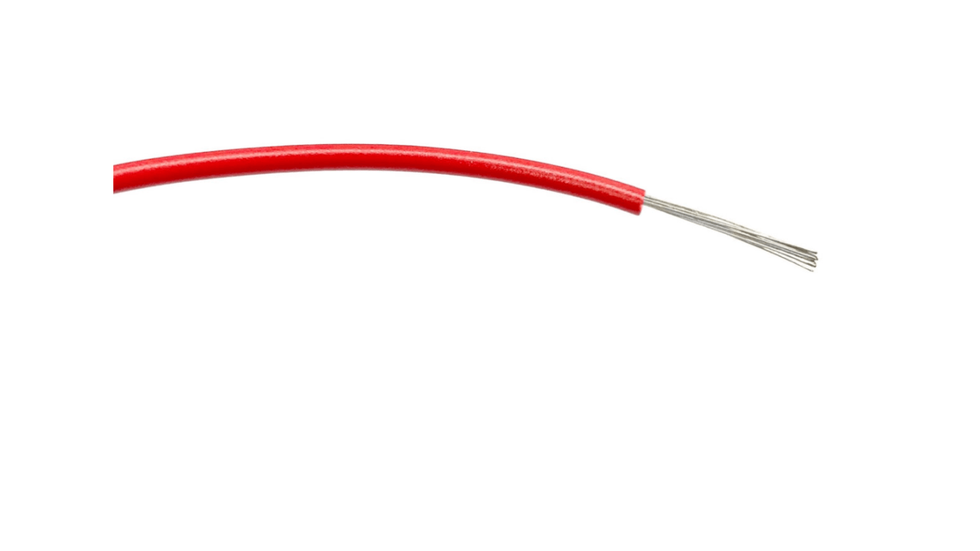 RS PRO Red 0.75 mm² Hook Up Wire, 18 AWG, 24/0.2 mm, 100m, PVC Insulation