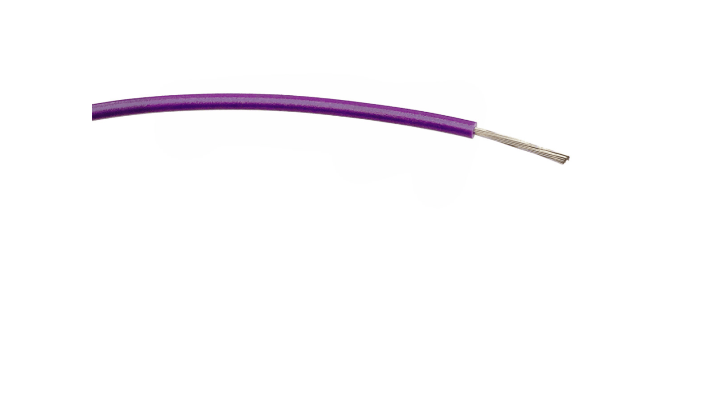 RS PRO Purple 0.75 mm² Hook Up Wire, 18 AWG, 24/0.2 mm, 100m, PVC Insulation