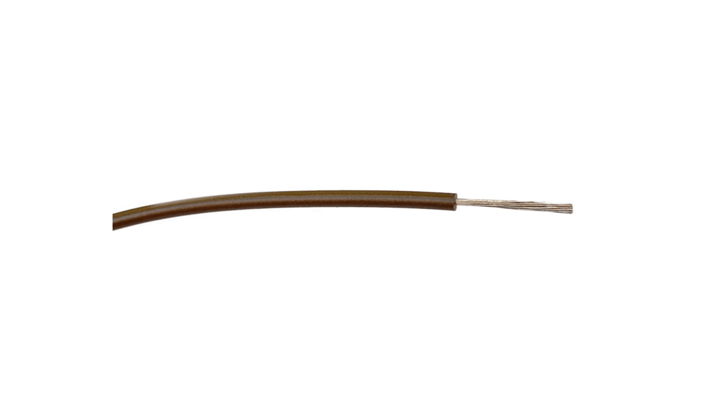 Cable de conexión RS PRO, área transversal 0,75 mm² Núcleo simple Filamentos del Núcleo 24/0,2 mm Marrón, 1,5 kV ac,