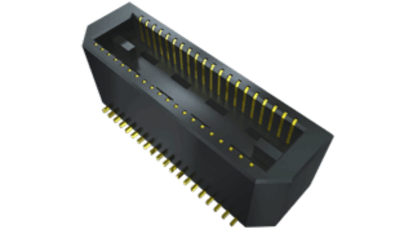 Samtec BTE Series Straight Surface Mount PCB Header, 40 Contact(s), 0.8mm Pitch, 2 Row(s), Shrouded
