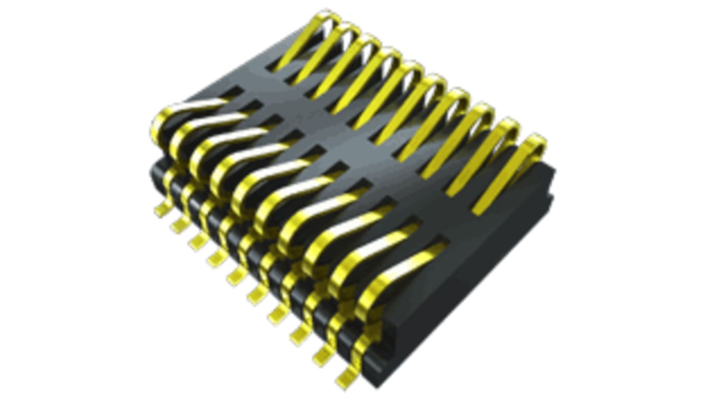 Samtec FSI Series Straight PCB Header, 40 Contact(s), 1.0mm Pitch, 2 Row(s), Shrouded