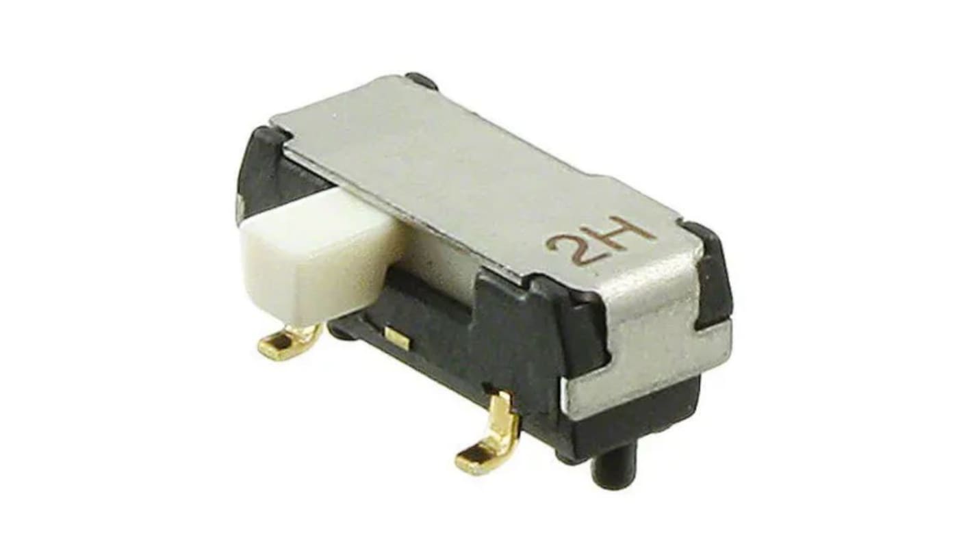 Przełącznik suwakowy, SPDT, SMD, 12V, 200 ma, -40 → +85°C, Nidec Components