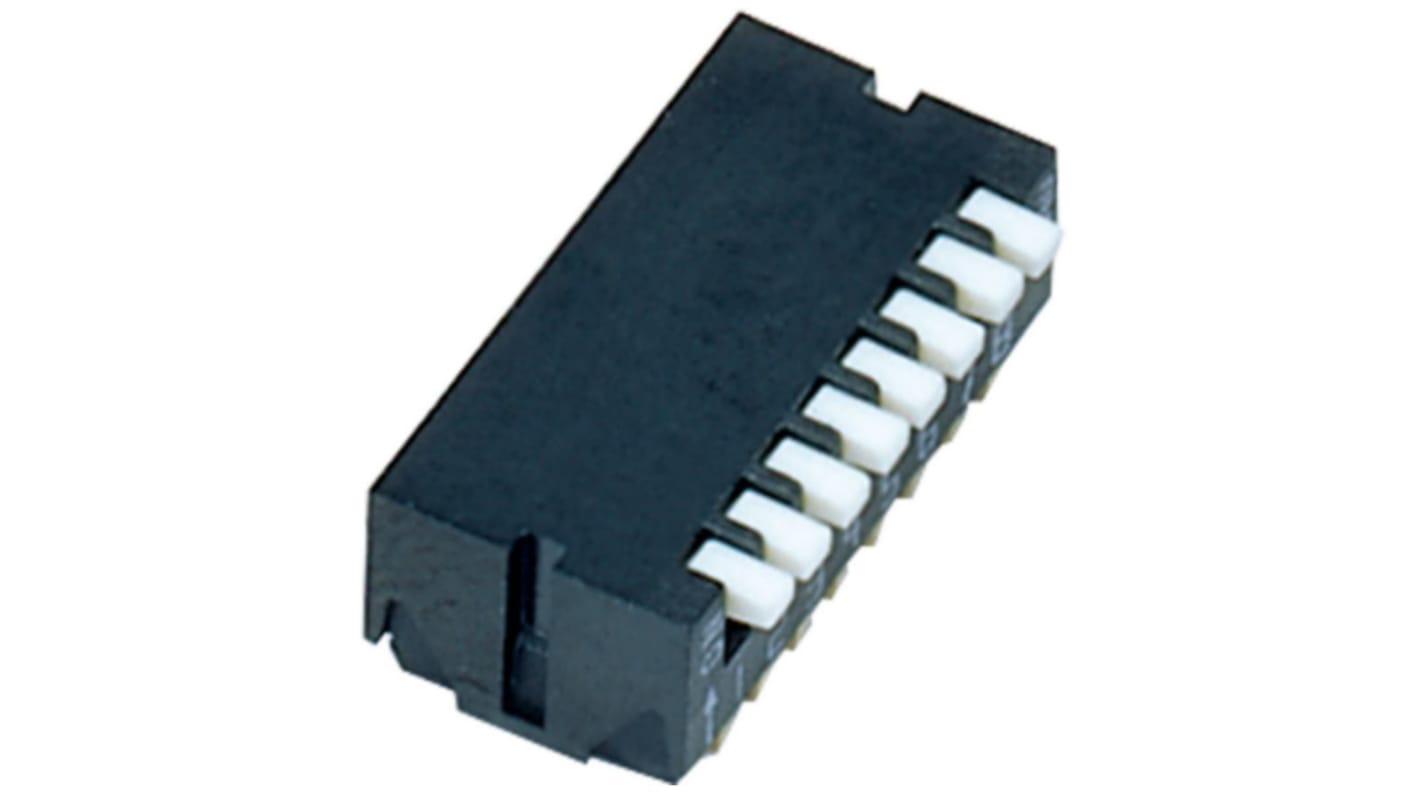 Nidec Components 8 Way Surface Mount Piano Dip Switch SPST, Piano Actuator