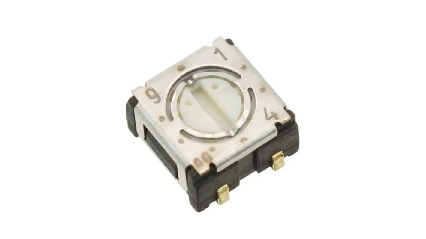 Nidec Components 10 Way Surface Mount Rotary Switch SP10T, Rotary Actuator