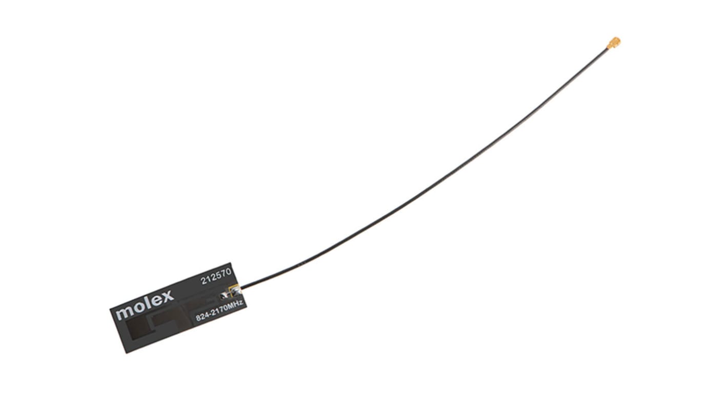 Antenne GSM et GPRS Molex 4G (LTE) 1.76dBi, 824 → 960 MHz, 1 710 → 2 170 MHz