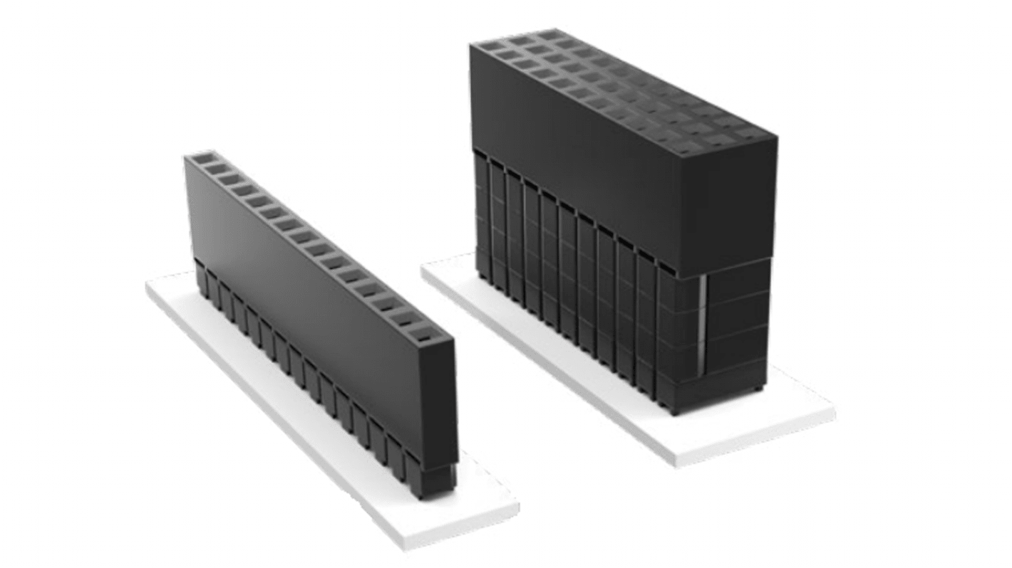 Conector hembra para PCB Samtec serie ESW, de 16 vías en 2 filas, paso 2.54mm, Montaje en orificio pasante, para soldar