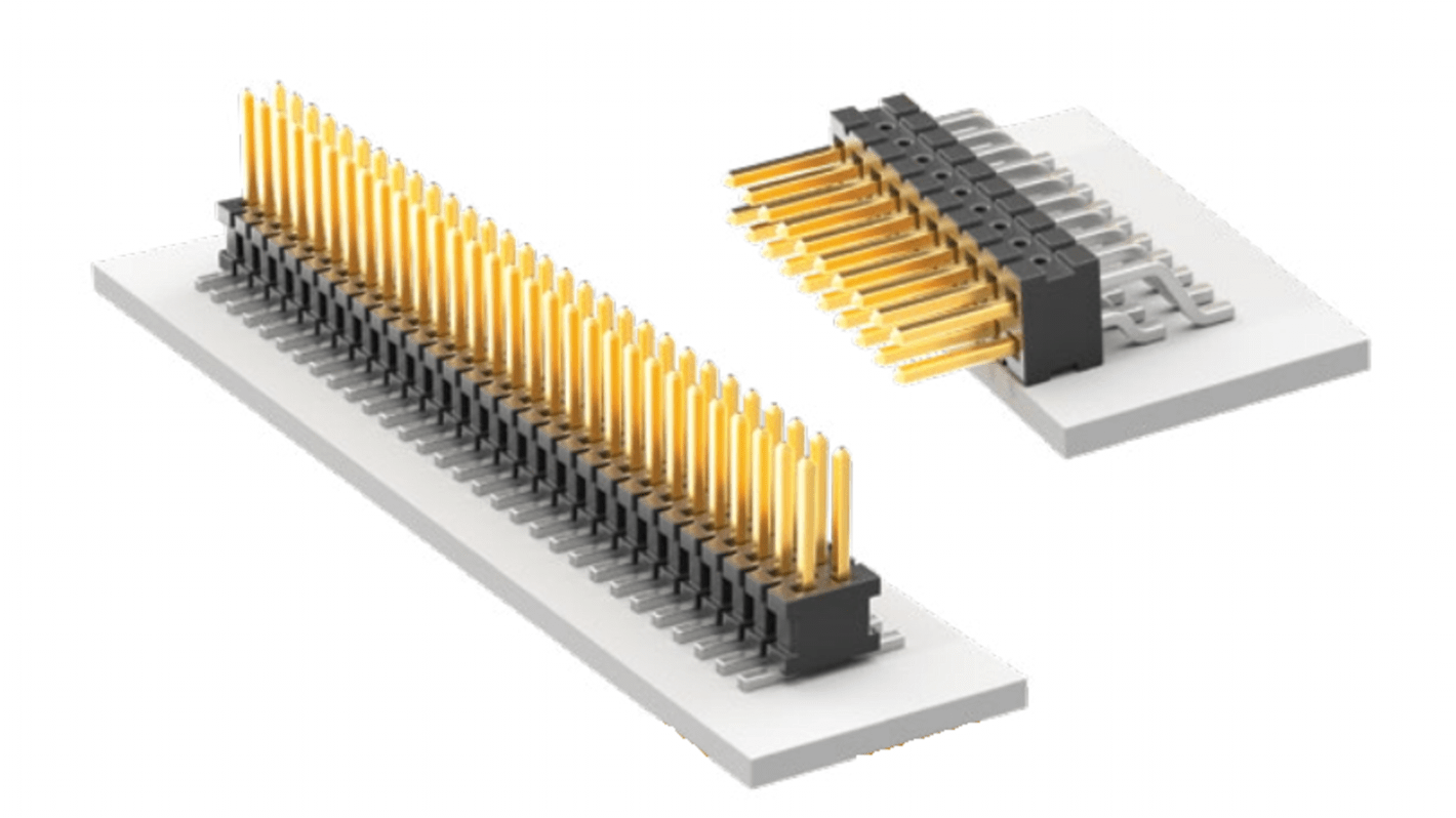 Samtec FTSH Series Right Angle Pin Header, 40 Contact(s), 1.27mm Pitch, 2 Row(s), Unshrouded