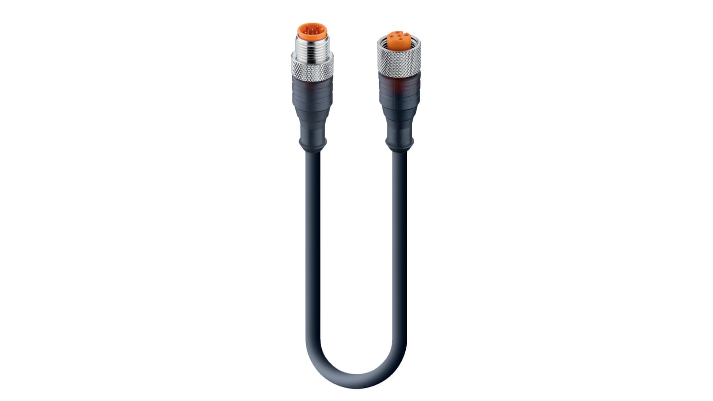 Cable de conexión Lumberg Automation, con. A M12 Macho, 5 polos, con. B M12 Hembra, 5 polos, cod.: A, long. 4m, 60 V,