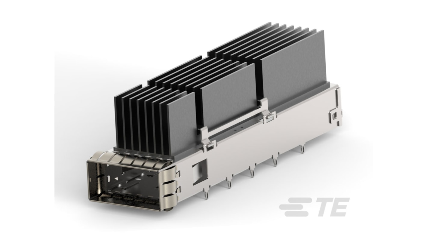 Wtykowe złącze we/wy, seria: QSFP-DD, typ: Złącze, Cage i radiator, l. portów: 1, 1-pinowe