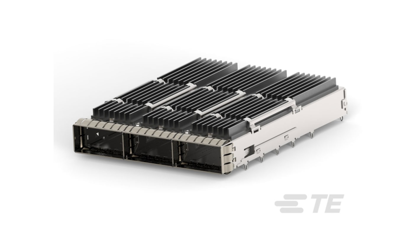 TE Connectivity QSFP-DD-serien, 3 Port, 1-pol., Konnektor, fjederklemme og køleplade Konnektor