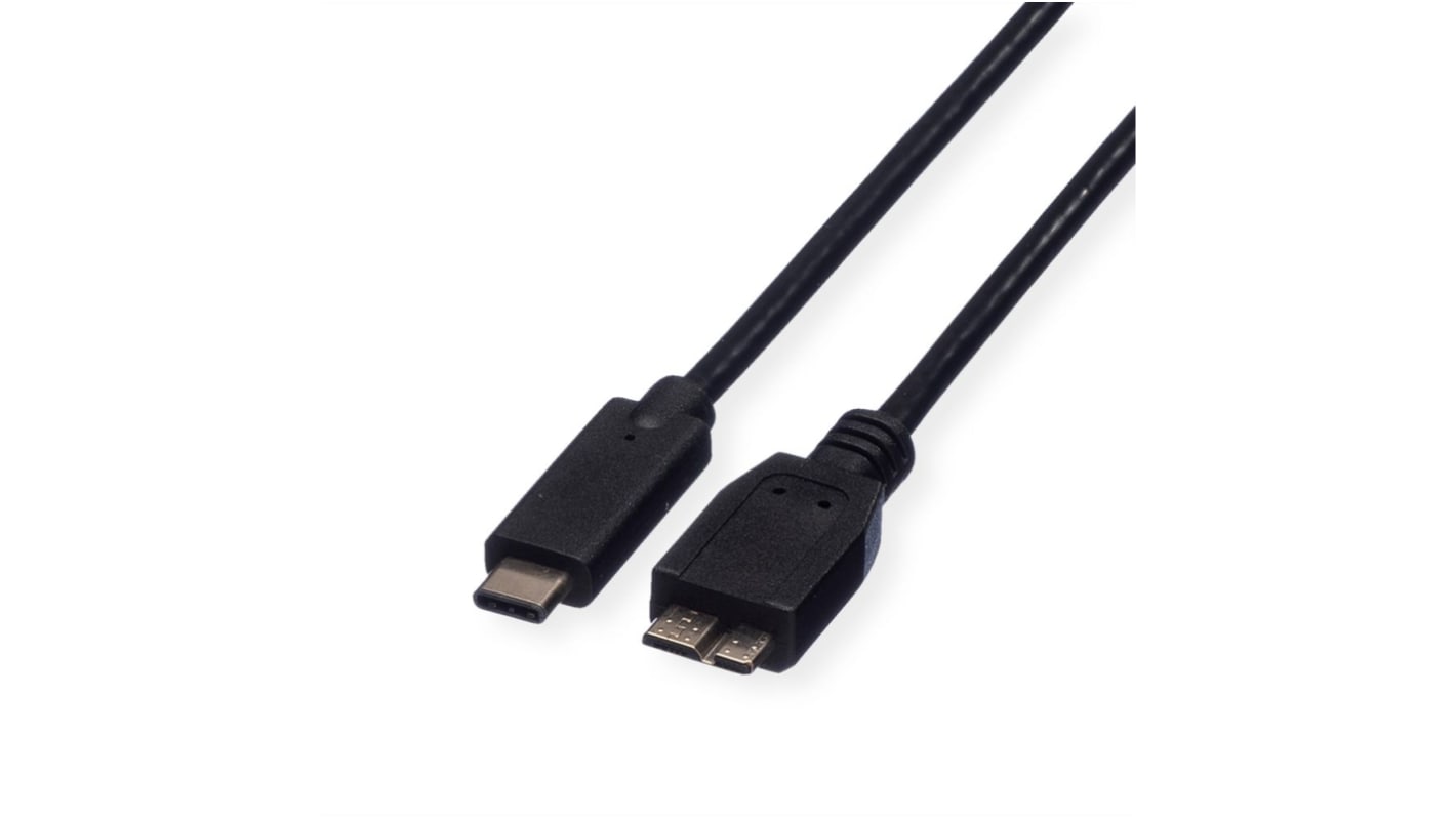 Roline USB 2.0 Cable, Male Micro USB B to Male USB C Cable, 500mm