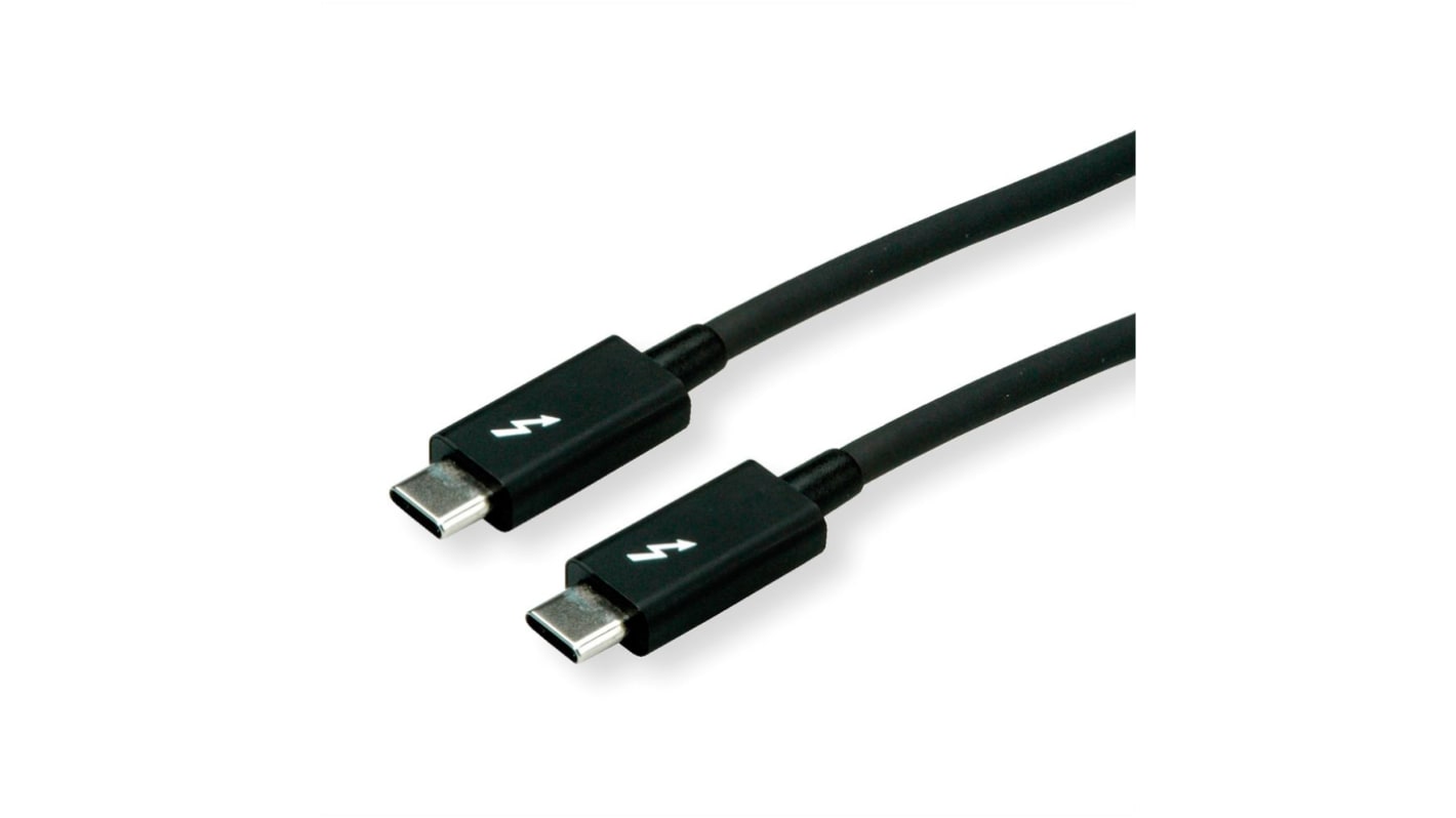 Roline USB-Kabel, Thunderbolt 3 / Thunderbolt 3, 1m Schwarz