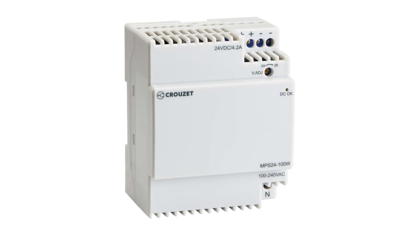 Crouzet DIN-Schienen Netzteil, 100V ac, 24V dc / 4.2A