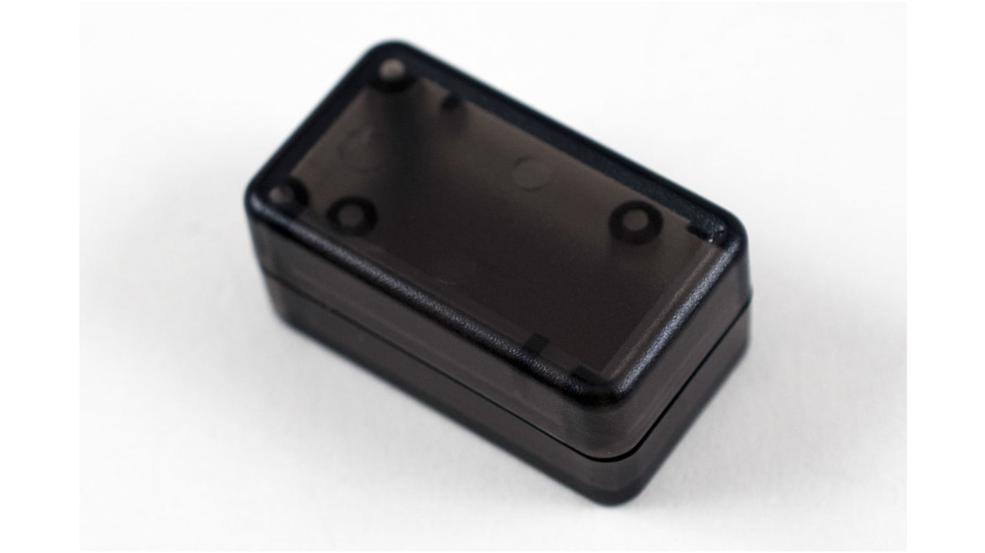 Hammond 1551 Series Smoked Translucent ABS Enclosure, IP54, Flanged, Smoked Translucent Lid, 35 x 20 x 15.5mm