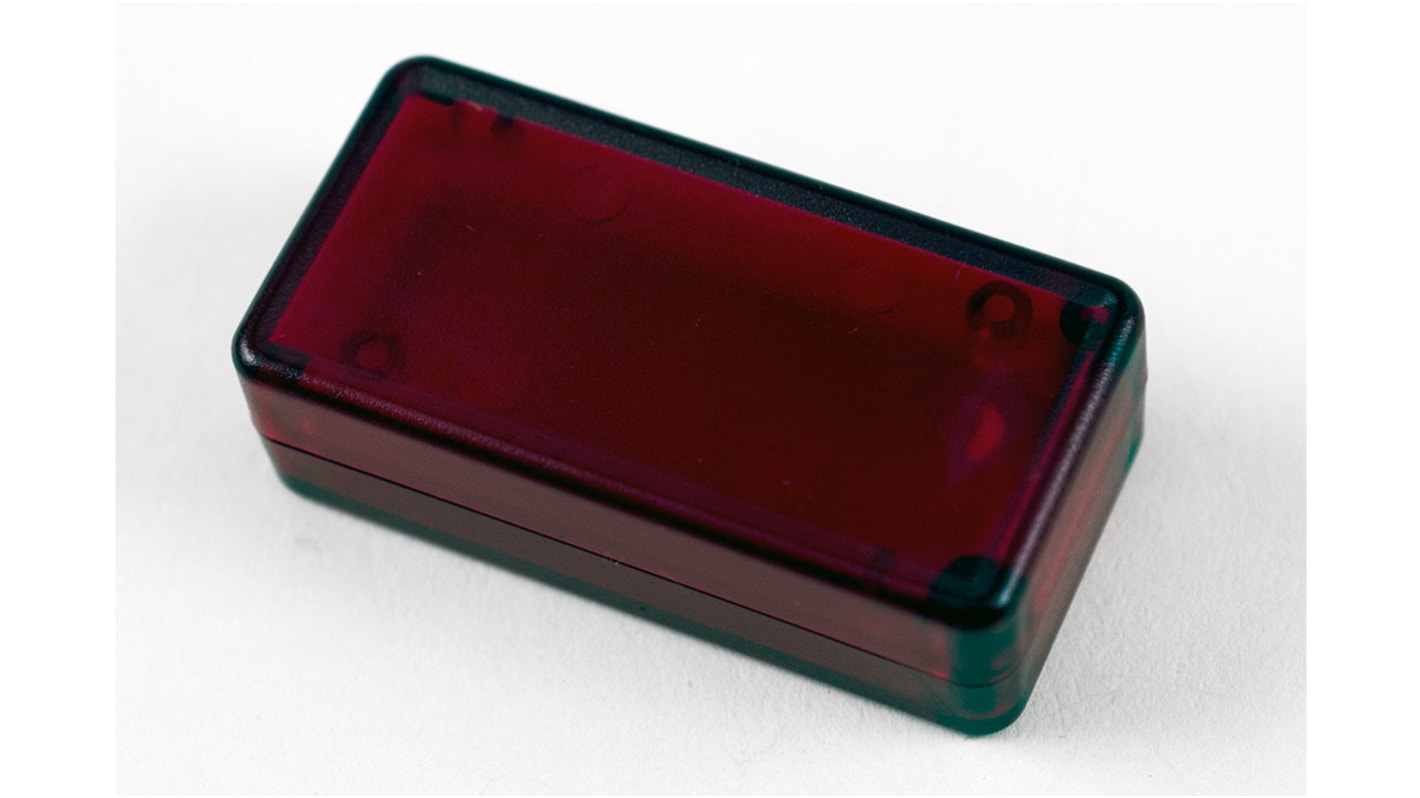 Hammond 1551 Series Translucent Red ABS Enclosure, IP54, Flanged, Translucent Red Lid, 50 x 25 x 15.5mm