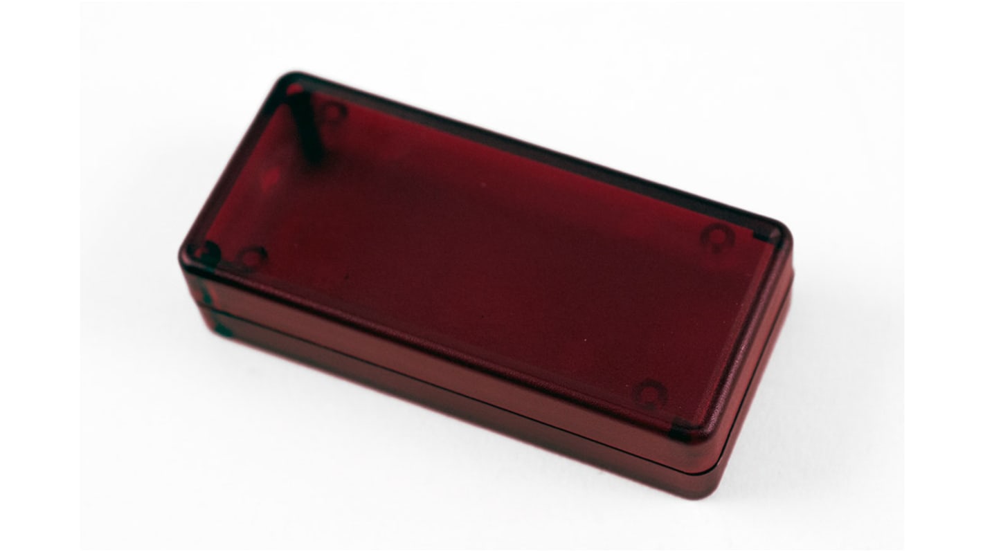 Hammond 1551 Series Translucent Red ABS Enclosure, IP54, Translucent Red Lid, 65 x 30 x 15.5mm