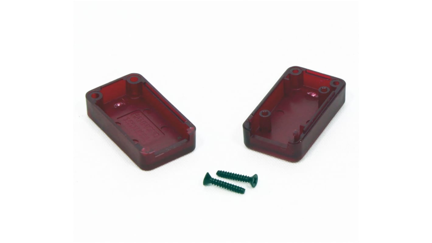 Hammond 1551 Series Translucent Red ABS Enclosure, IP54, Translucent Red Lid, 35 x 20 x 15.5mm