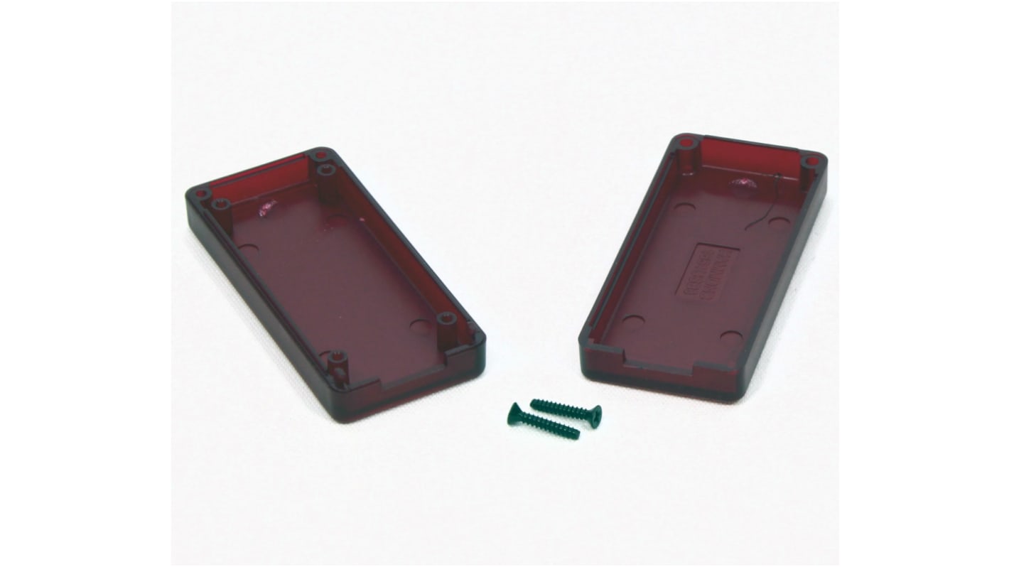 Boîtier Hammond 1551 en ABS, 65 x 30 x 15.5mm, Rouge translucide IP54