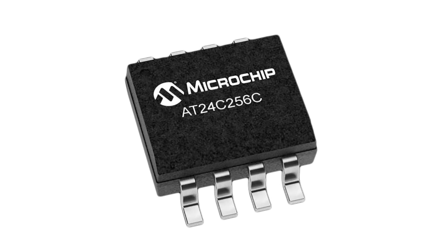 Microchip AT24C256C-SSHL-T, 256kbit EEPROM Memory Chip, 450ns 8-Pin SOIC-8 Serial-2 Wire, Serial-I2C