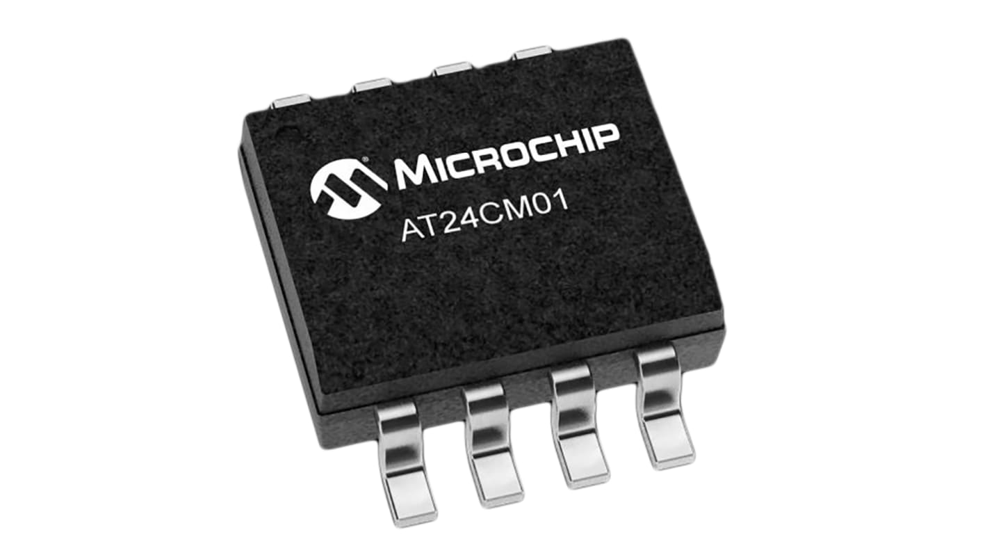 Chip de memoria EEPROM AT24CM01-SSHD-B Microchip, 1Mbit, 128k x, 8bit, Serie I2C, 550ns, 8 pines SOIC-8