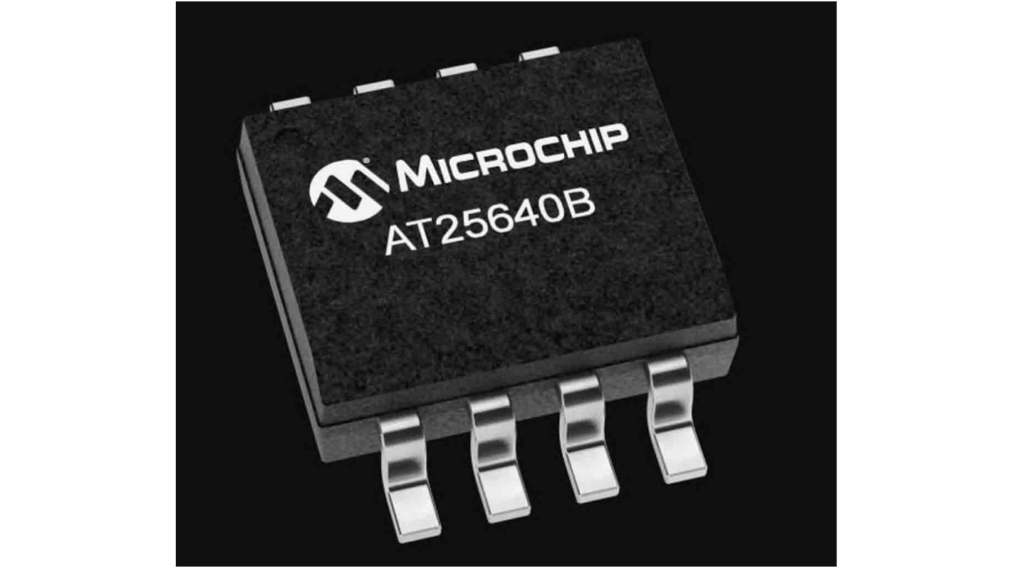 Puce mémoire EEPROM, AT25640B-SSHL-T, 64Kbit, Série-SPI SOIC-8, 8 broches, 8bit