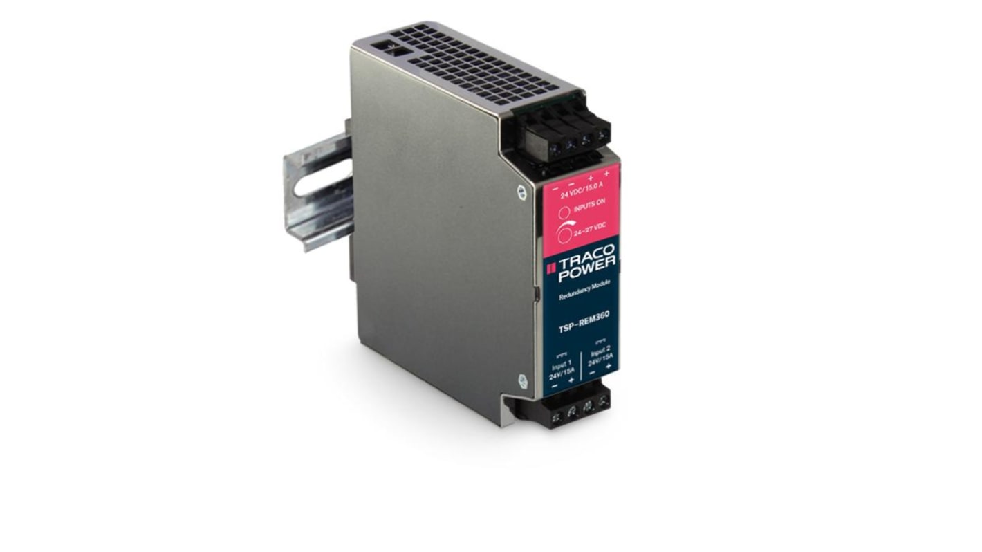 TRACOPOWER TSP-REM Redundanzmodul DIN-Schienen Netzteil 360W, 24 → 28V dc, 24V dc / 15A