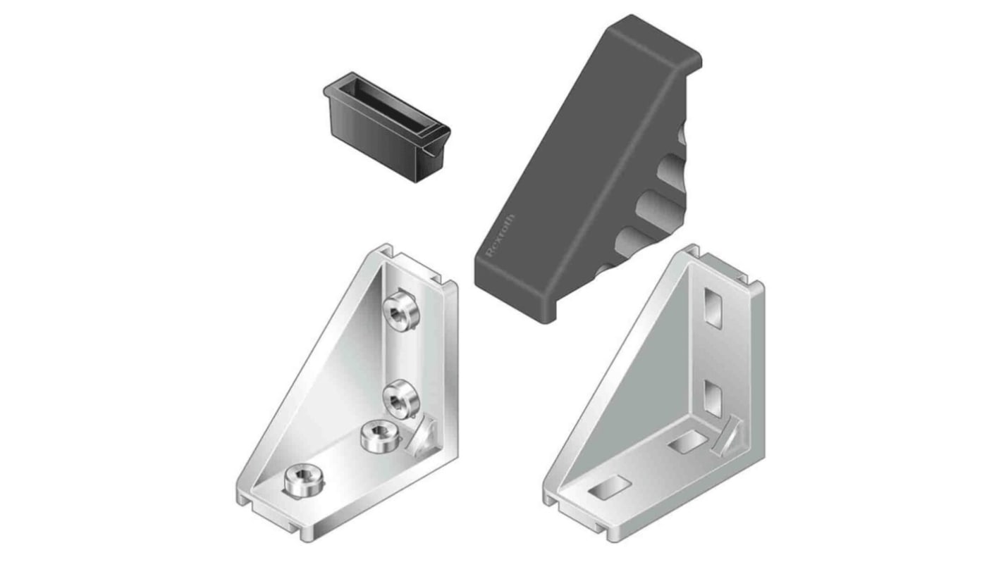 Staffa angolare Bosch Rexroth in Alluminio pressofuso, per profili da 30 x 60 mm, scalanatura da 8mm, M6, L. 30mm