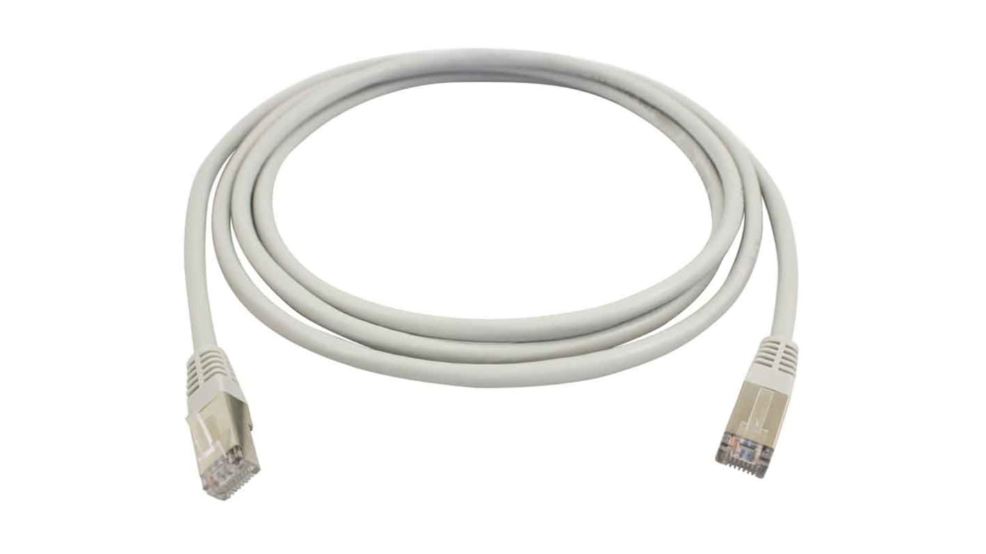 RS PRO Cat6 Male RJ45 to Male RJ45 Ethernet Cable, F/UTP, Grey PVC Sheath, 1m, IEC 60332-1