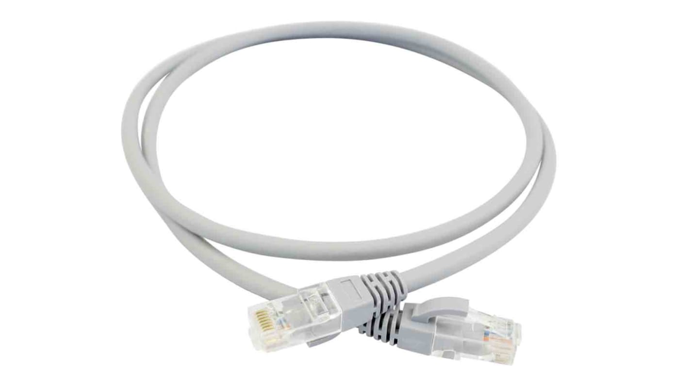 RS PRO Cat6a Male RJ45 to Male RJ45 Ethernet Cable, S/FTP, Grey LSZH Sheath, 5m, IEC 60332-1, LSZH